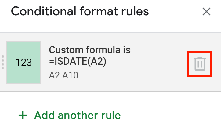Delete the rule