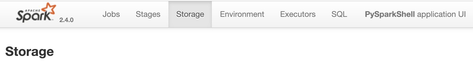 Spark UI Storage