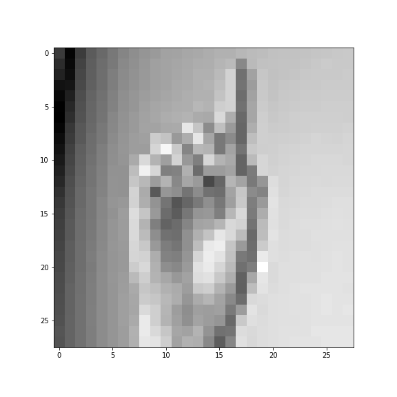 This image shows the sign language letter D.