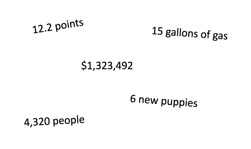 Regression models classify continuous variables. Such as number of points, number of gallons, or number of puppies!