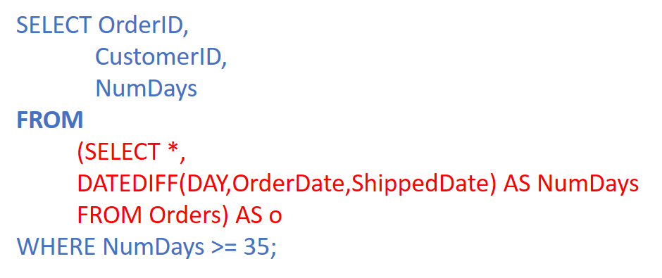Sub-query with FROM