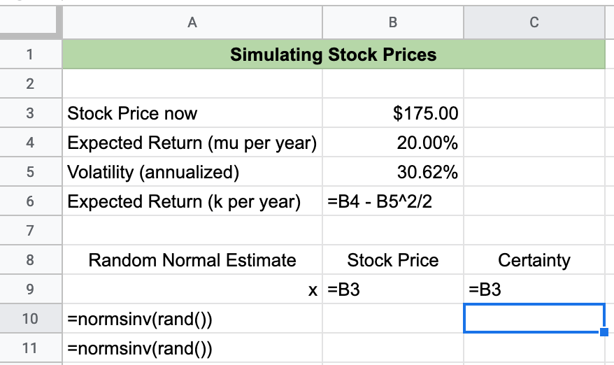 Stock estimates day 1
