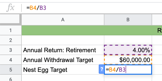 Nest egg calculations