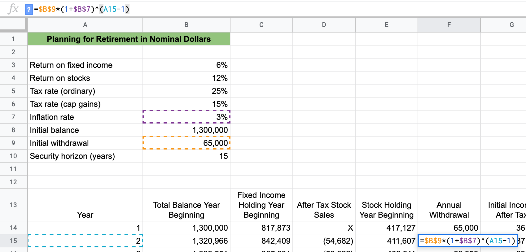 Add Inflation Calculation