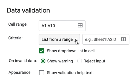 URL validity settings