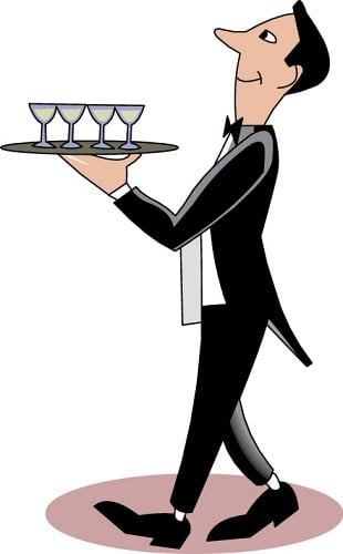Waiter bringing drinks