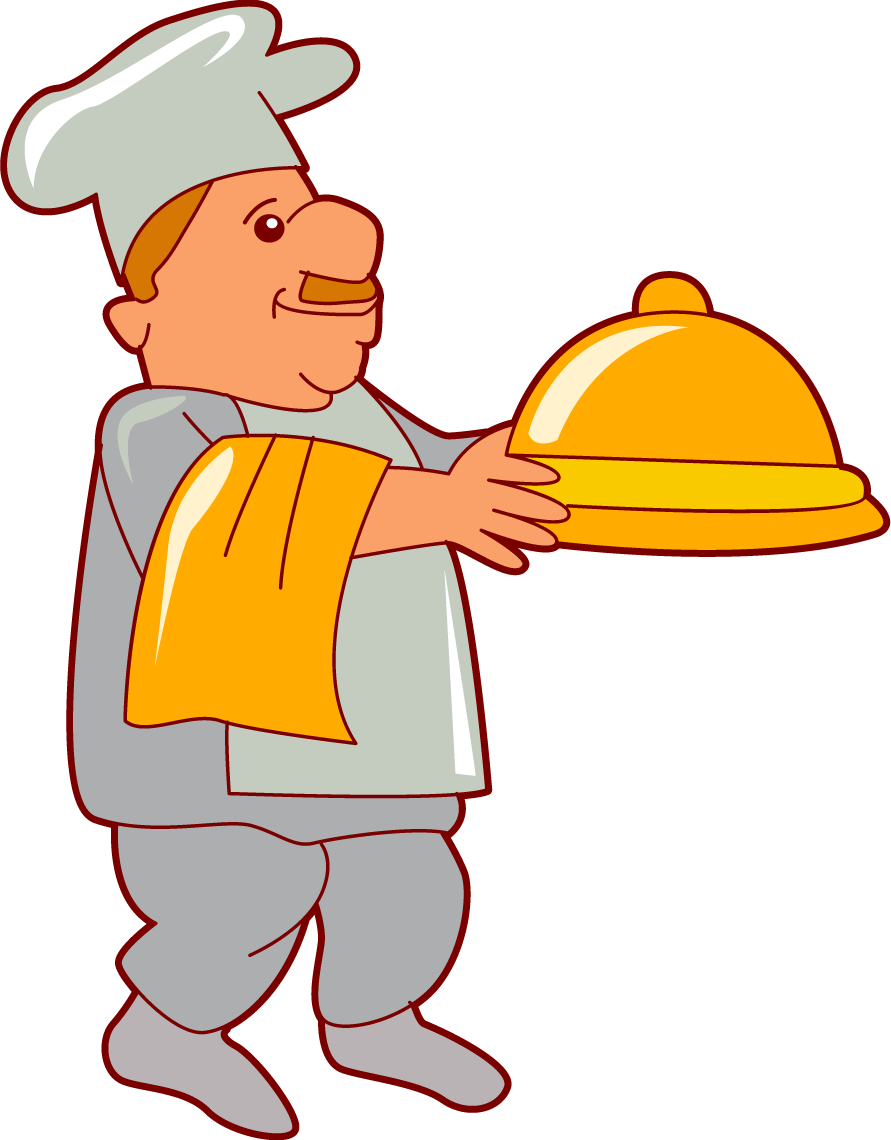 Waiter bringing food
