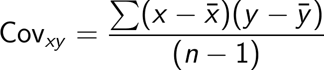 Covariance formula