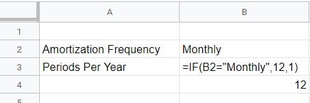 Monthly IF formula example