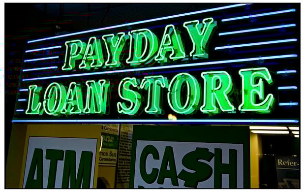 Payday loan store sign