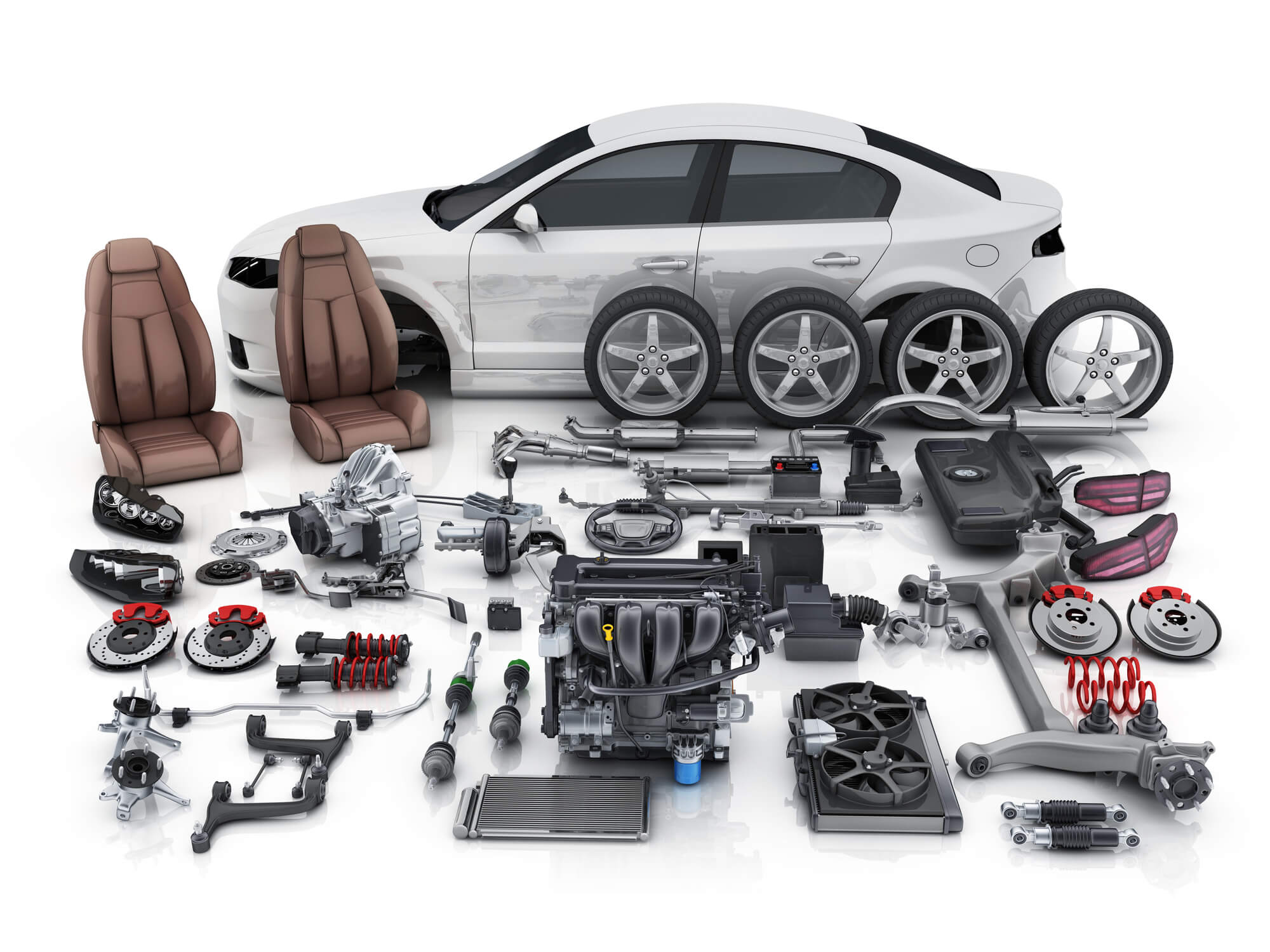 An image about a disassembled car.