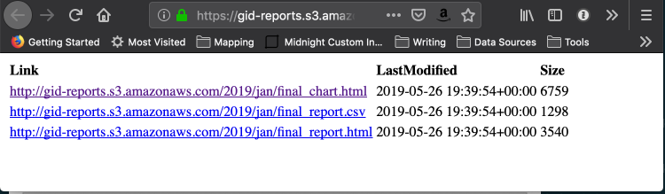 Screenshot of Get It Done reports listing