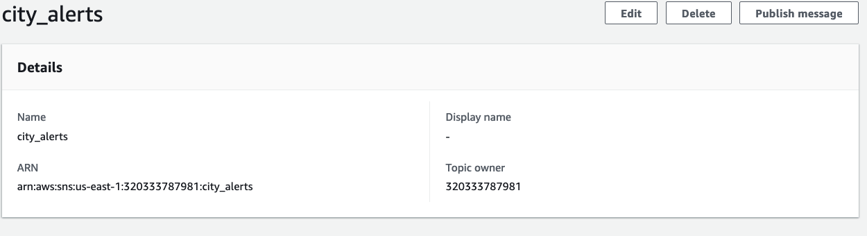 Creating an SNS topic
