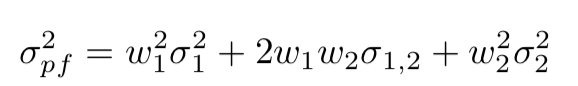 Formula for portfolio variance