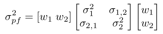 Portfolio variance in matrix notation