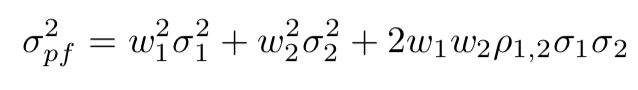 Formula for portfolio variance