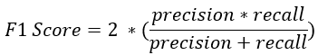 Formula for F1 score