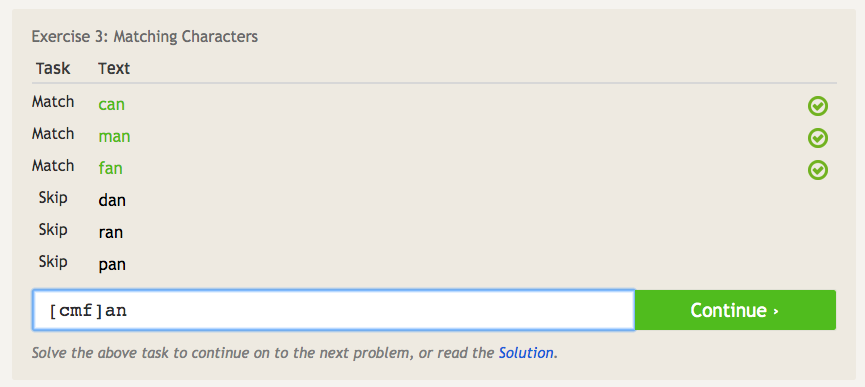 There are several online resources for practicing regular expressions. These resources go into great detail and provide a wide range of examples.