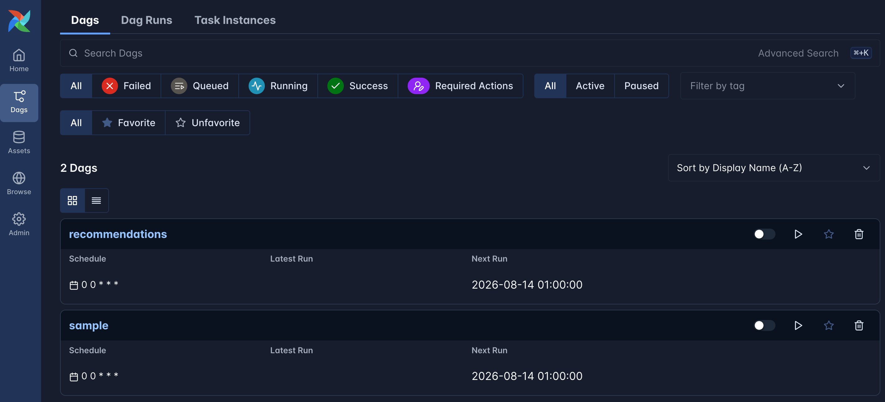 Screenshot of Airflow UI
