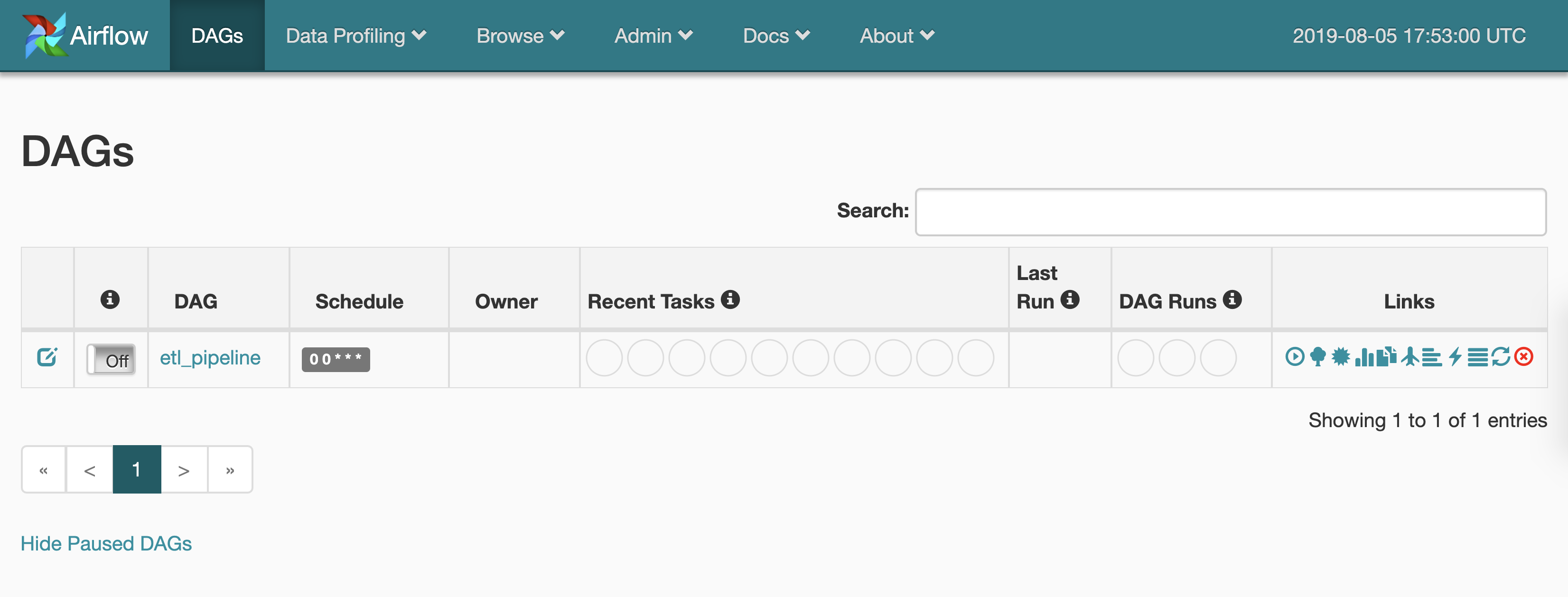 Screenshot of Airflow UI