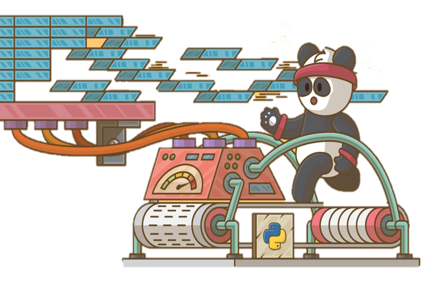 efficient panda cartoon