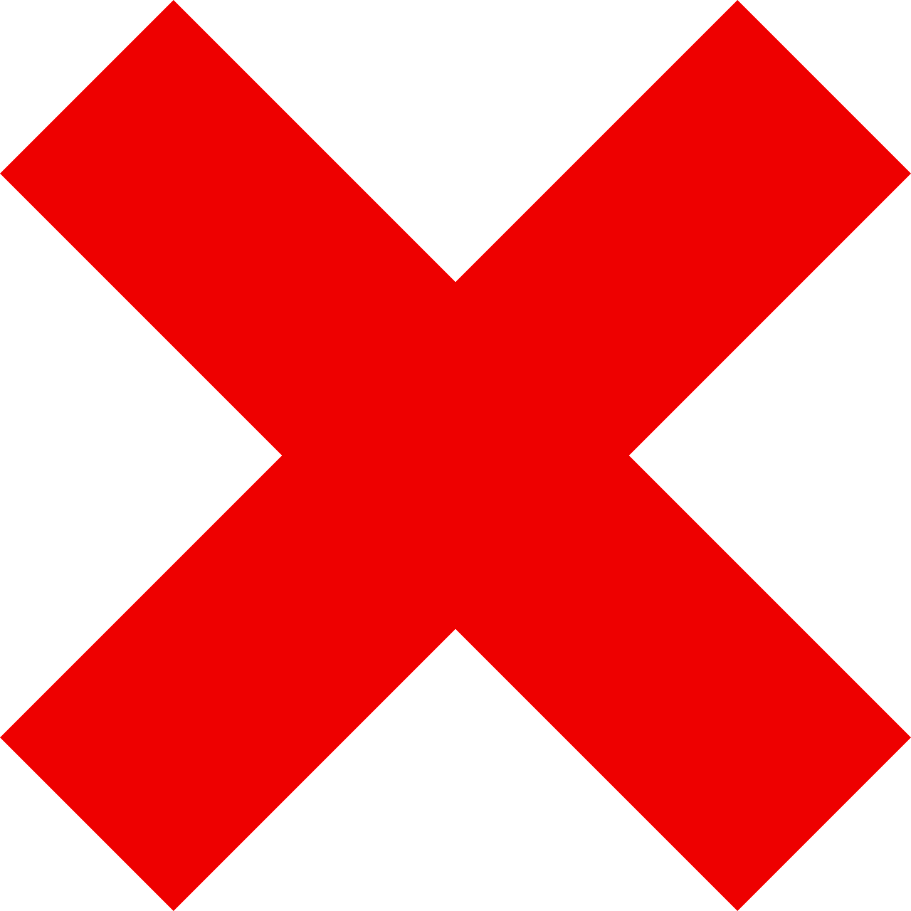 A red X