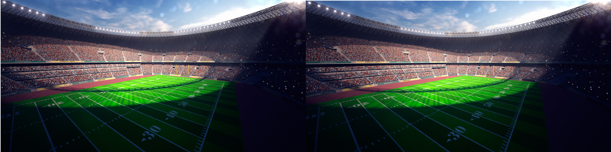 Two US football stadia