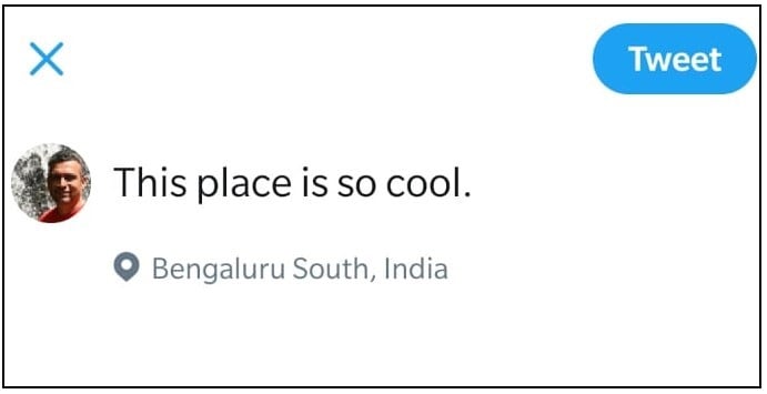 Tweet with place location