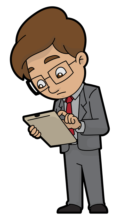 Man with clipboard