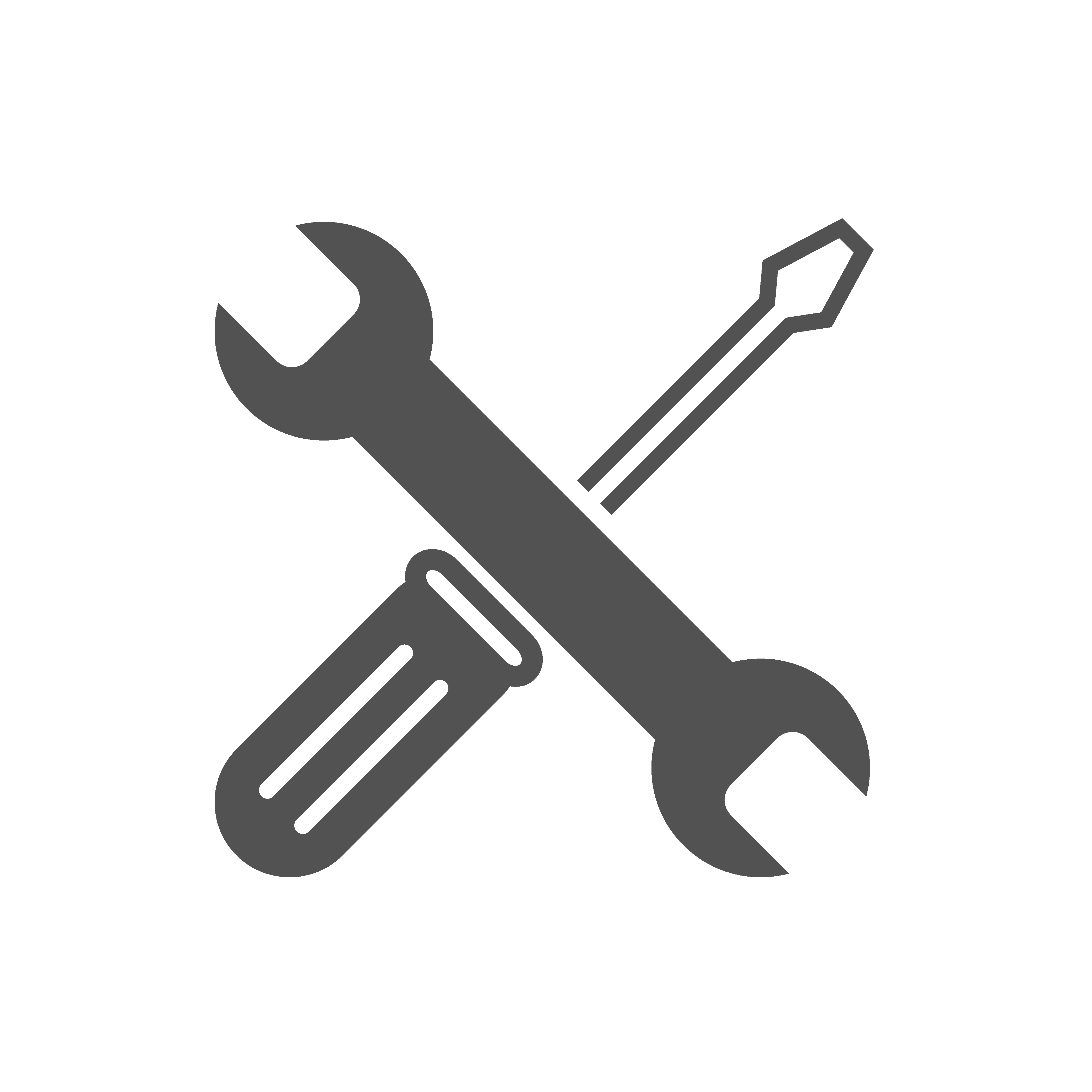Crossed wrench and screwdriver