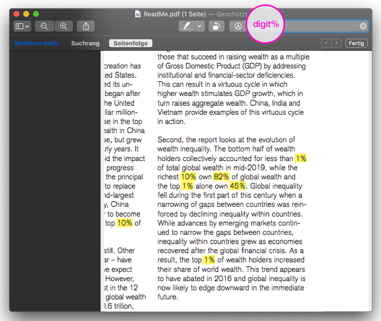 blob of text with highlights