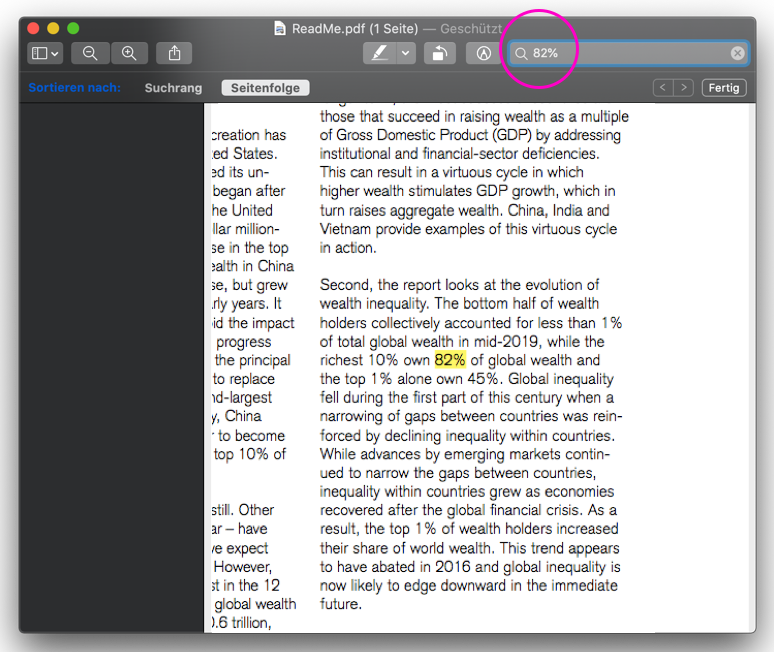 blob of text with highlight
