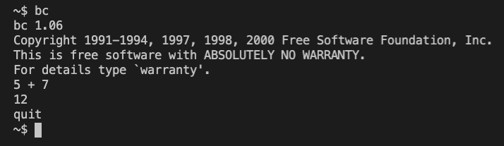 Using BC program in shell