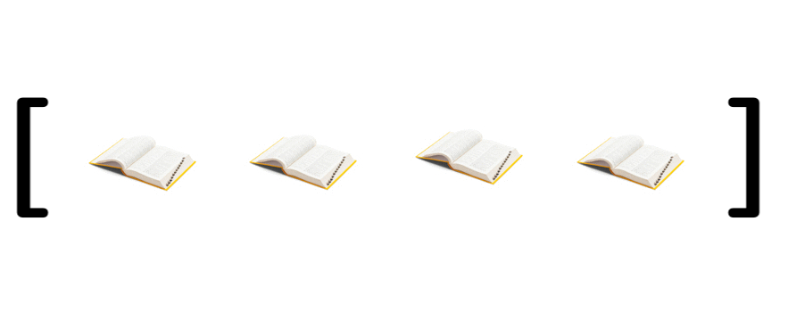 Several dictionaries are shown inside square brackets, representing a list of dictionaries.