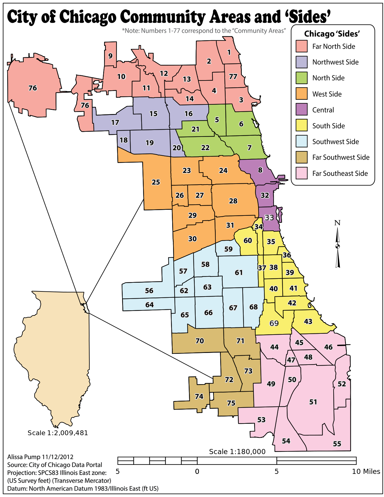 Map of Chicago Wards