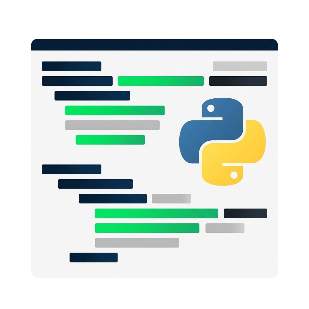 Ilustración que representa código Python