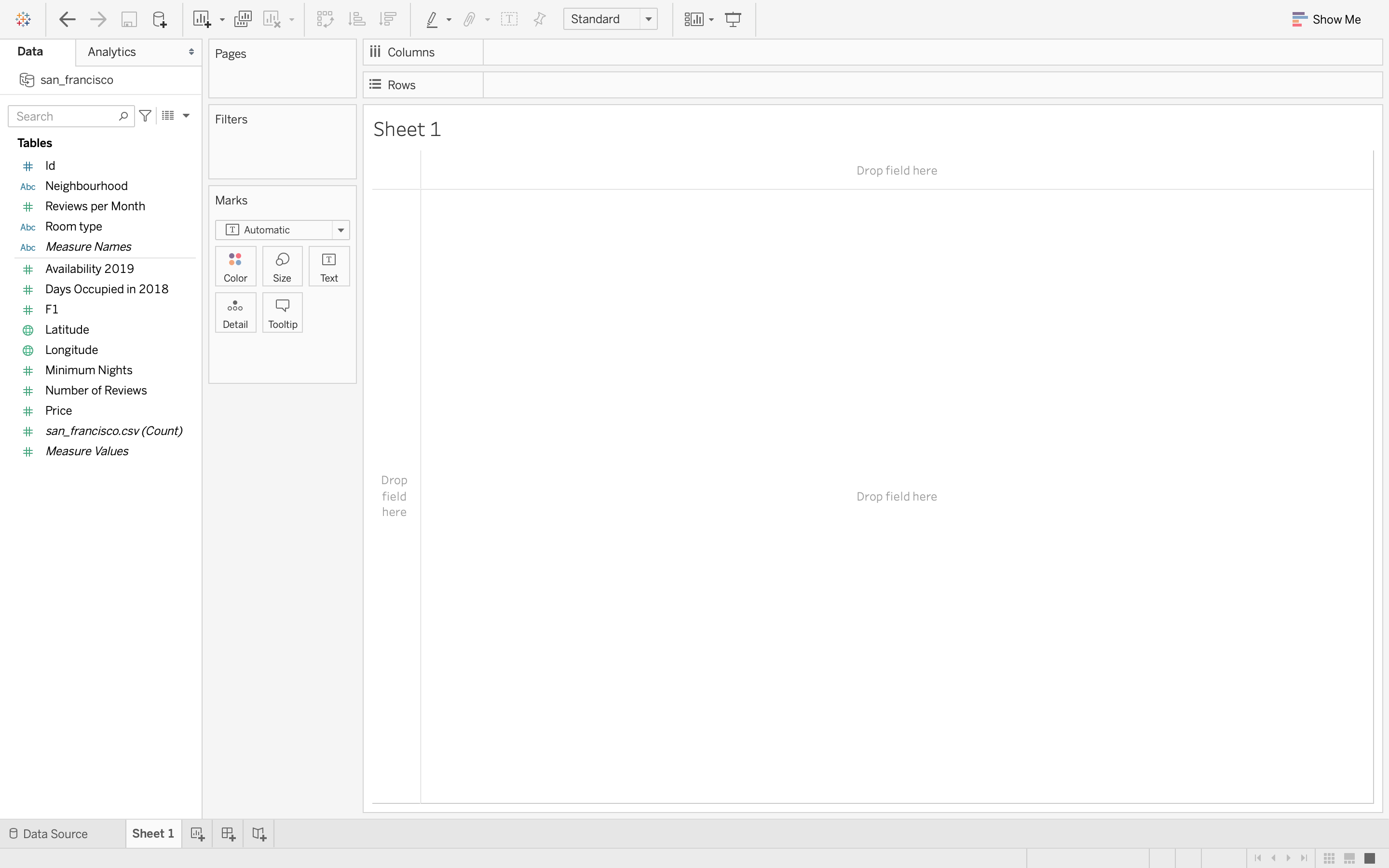 Tableau Interface