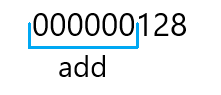 The number 128 with leading zeros until complete 9 digits.
