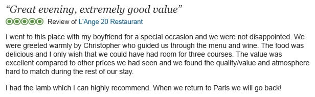 Example of review data