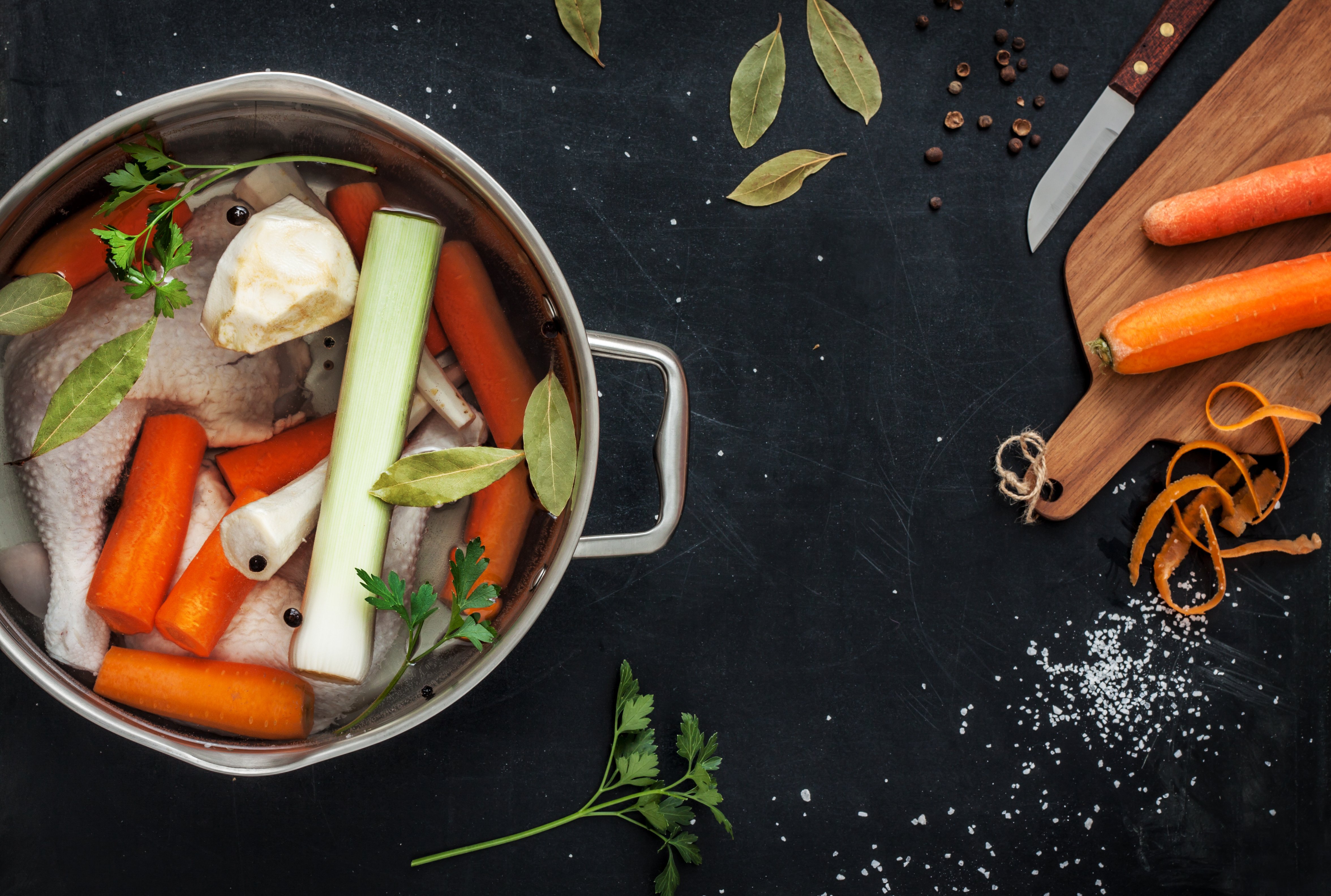 preparing soup