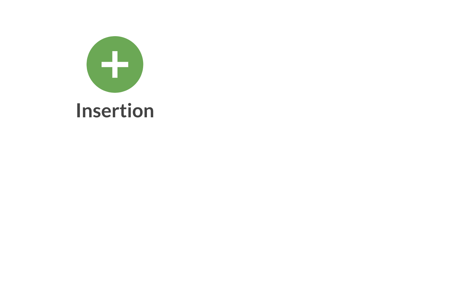 Green plus sign for insertion.