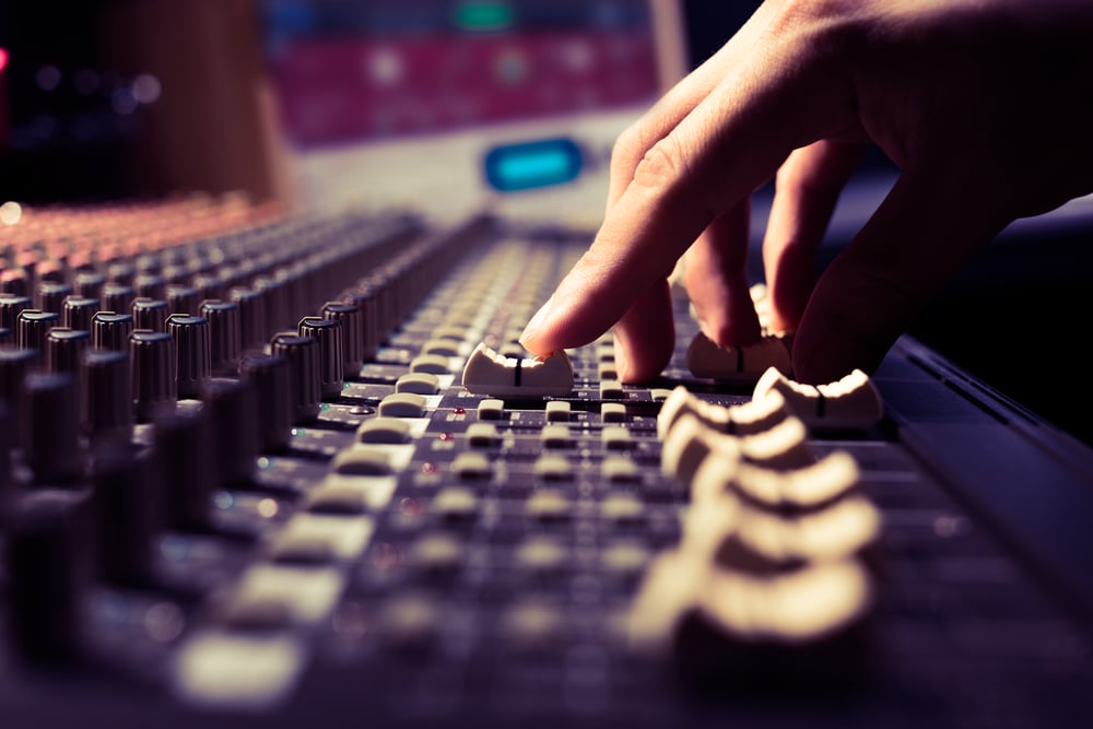 music mixing console