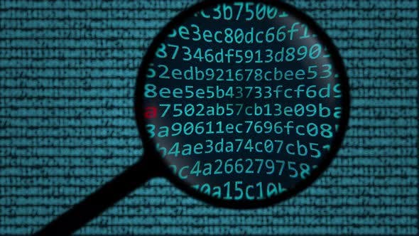 magnifying glass over data