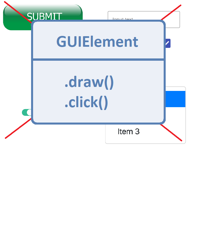 don't use various gui elements