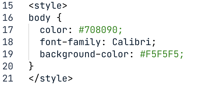 Modifying the document text color, background color, and font