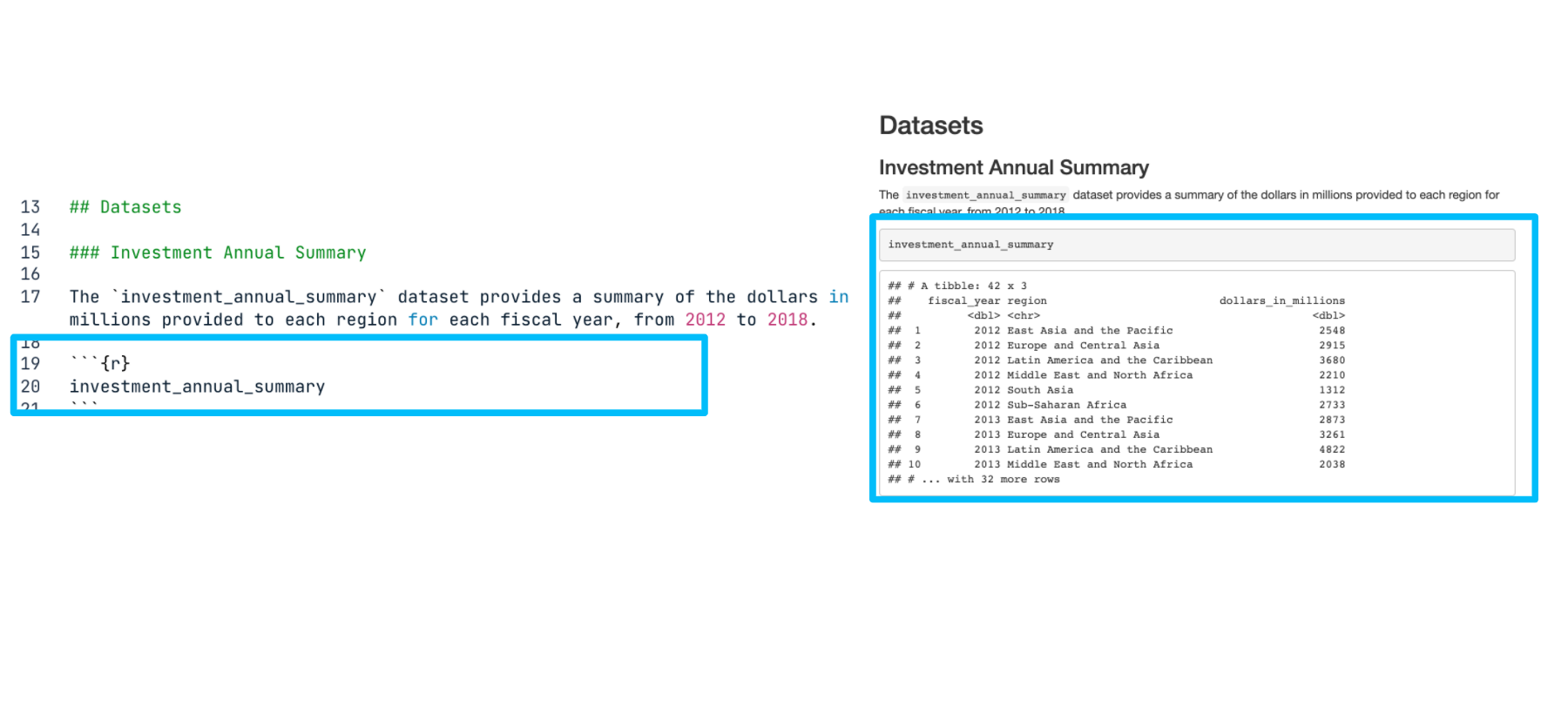 Markdown file with highlighted code