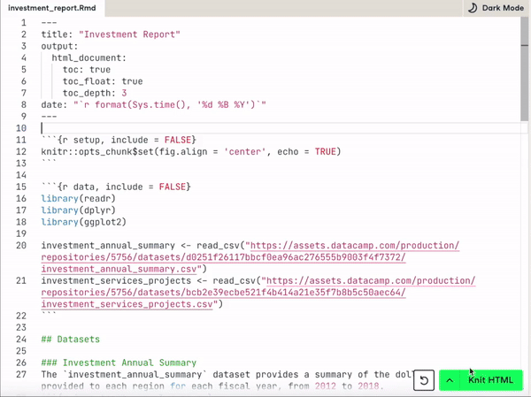 Creating an HTML file with toc_float