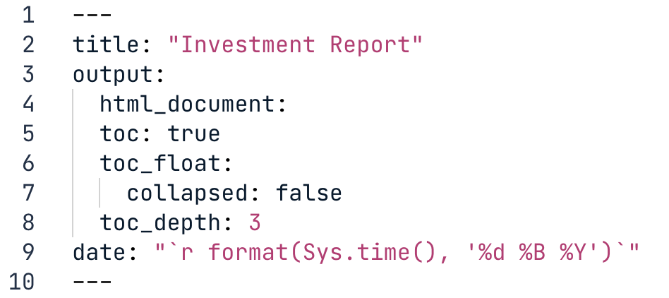 Markdown file with toc, toc_depth, and toc_float with collapsed false