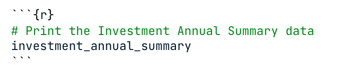 Markdown file with code comment