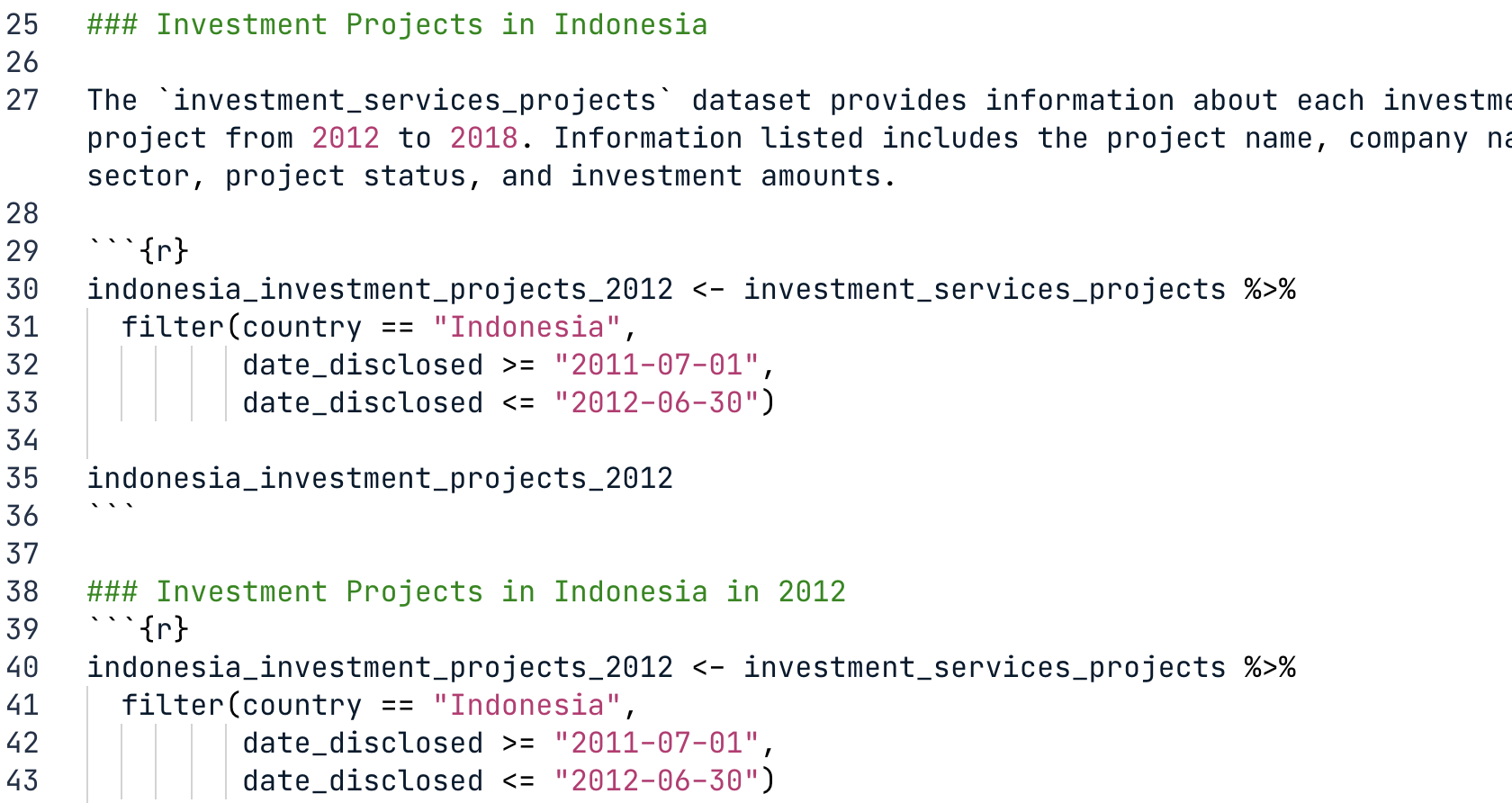 Markdown file with code chunks without names